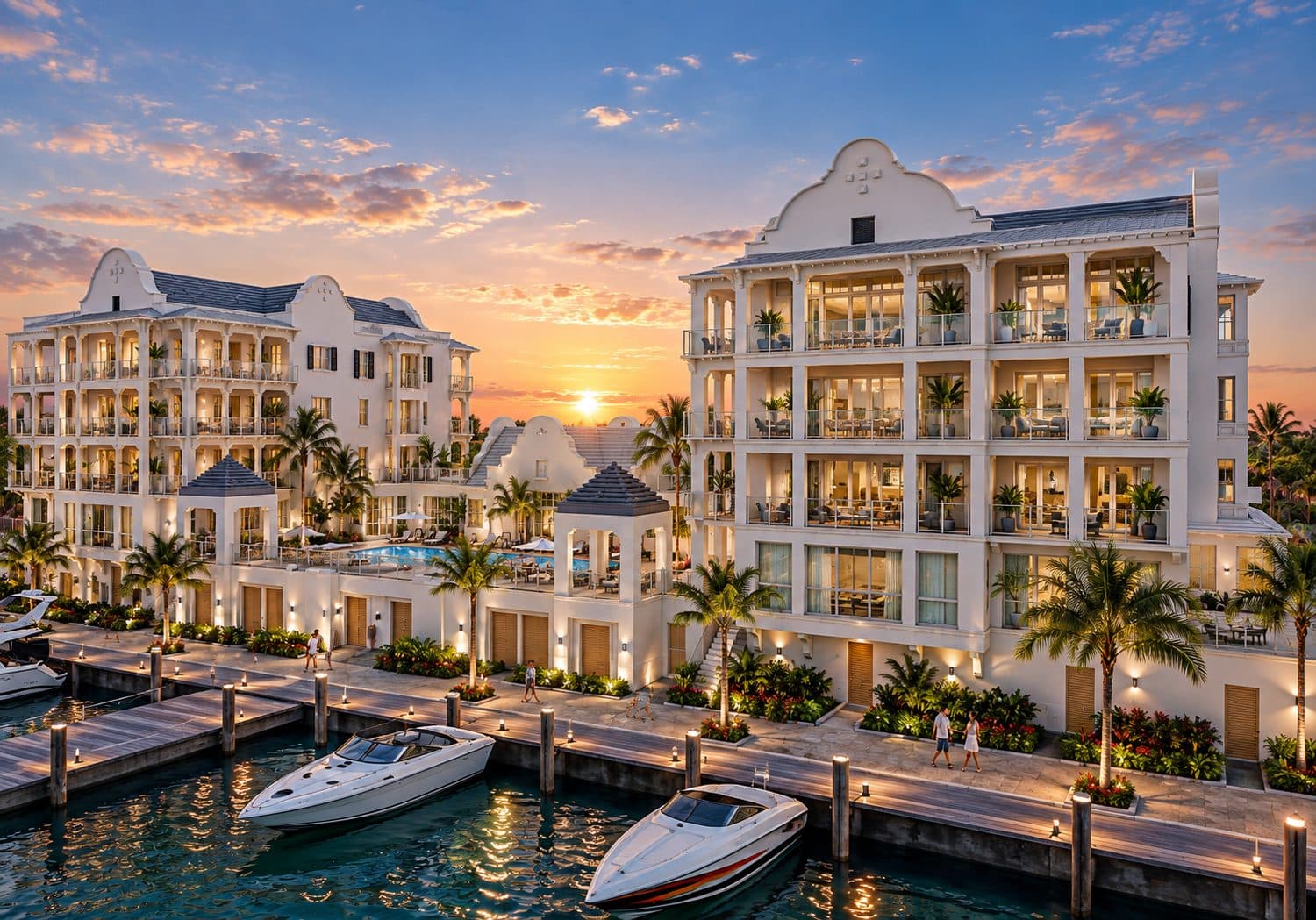 Brightwater Blue Resort five-story condominium exterior on Brightwater Drive
