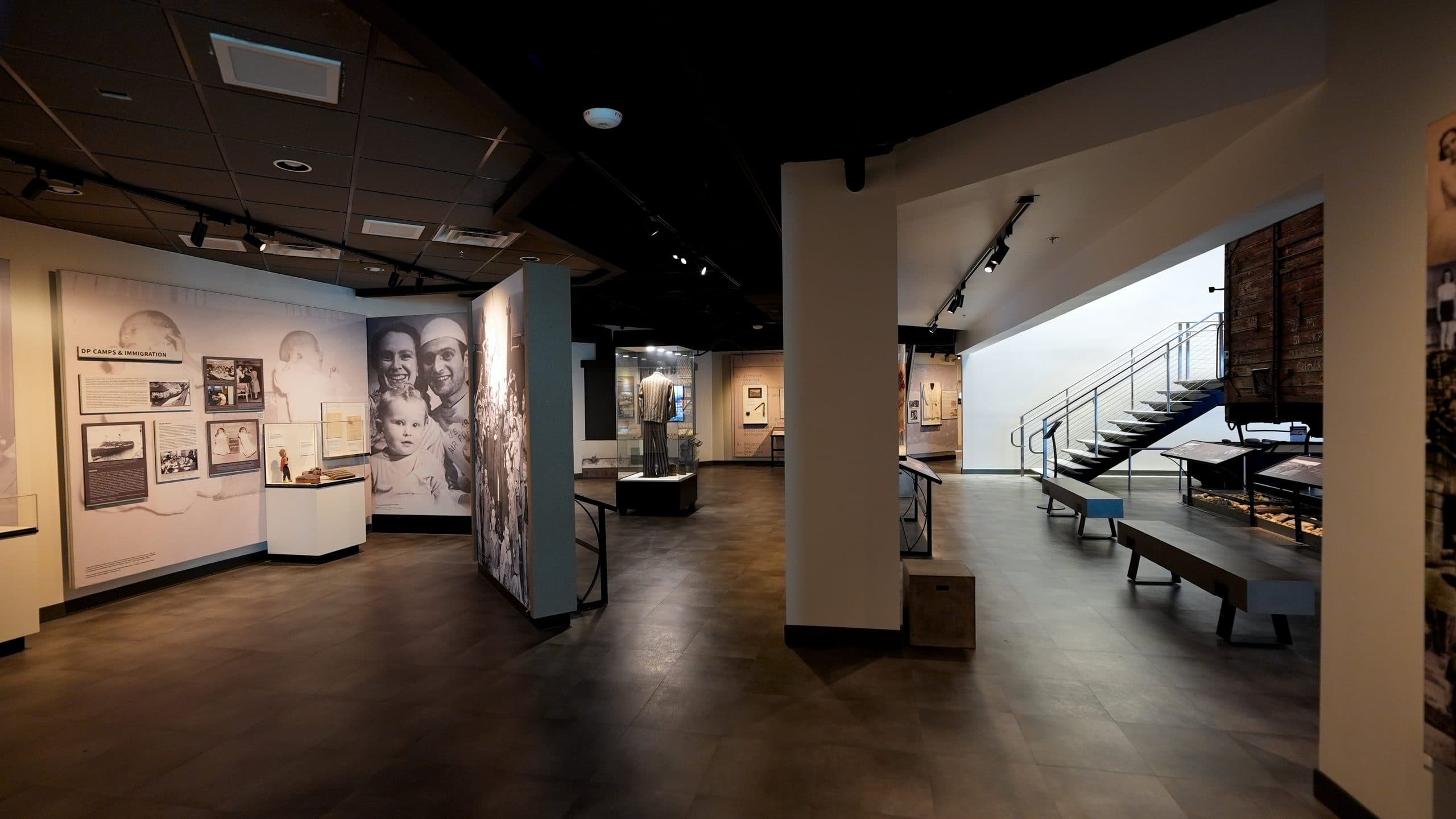 Florida Holocaust Museum interior gallery with 72-degree geometric detailing