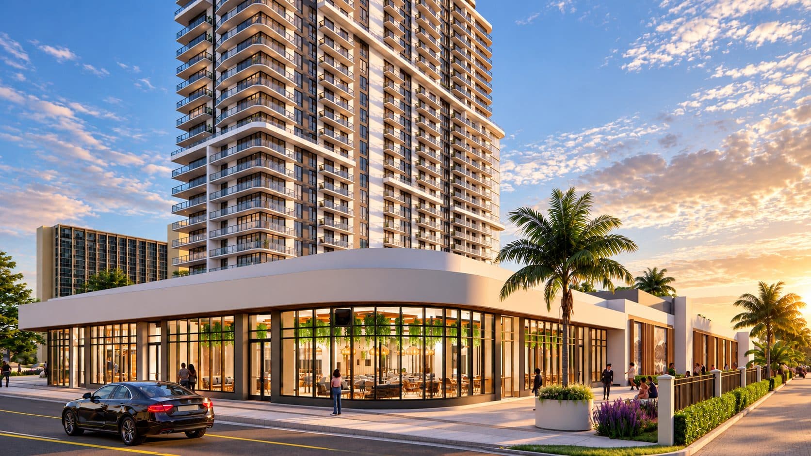 The Bluffs glass-fronted ground-floor pavilion at street level