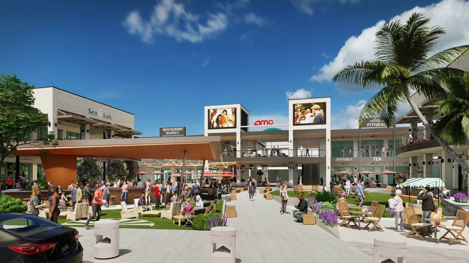 Renderings of the renovation for the St. Pete Sundial Plaza designed by Behar Peteranecz Architecture